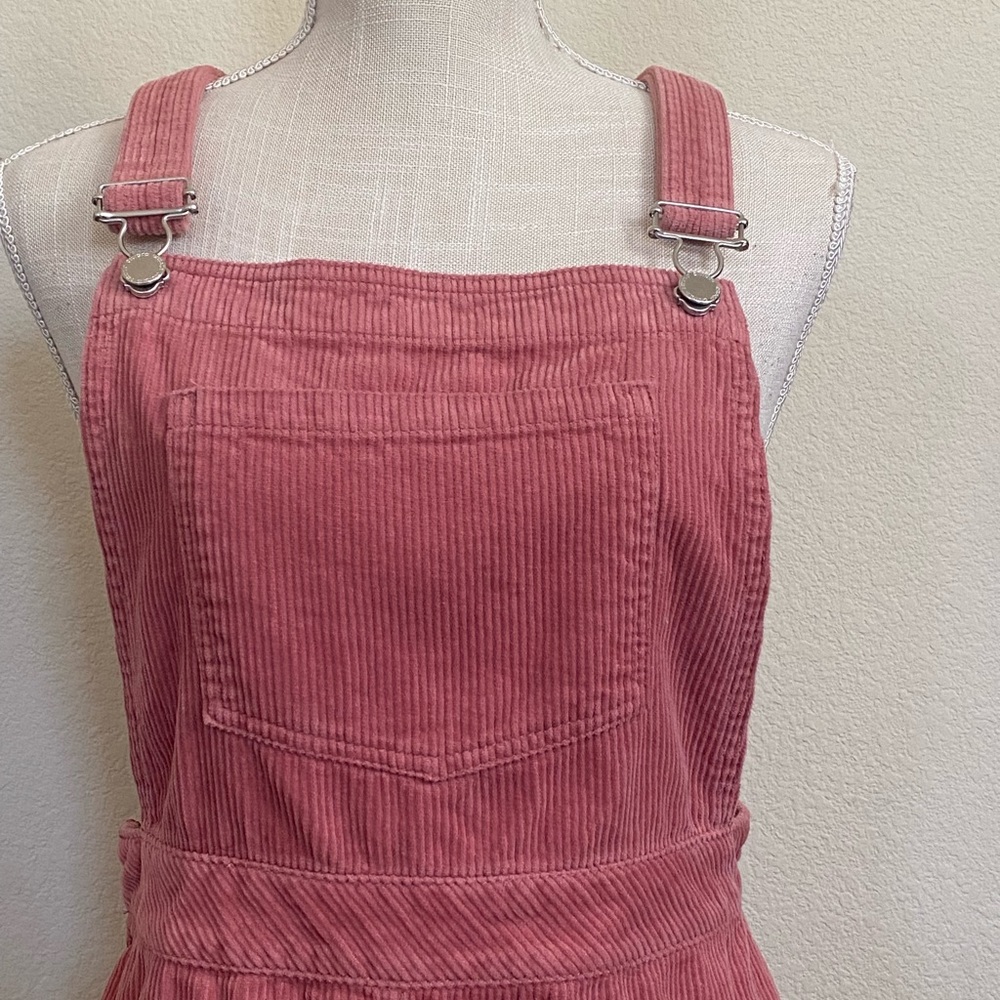 Divided Corduroy Overall Mini Dress